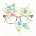 eyeglass with flower tattoo design idea