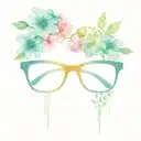 eyeglass with flower tattoo design idea