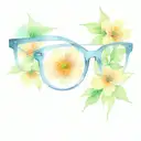 eyeglass with flower tattoo design idea