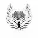 Serbian eagle and a wolf  tattoo design idea