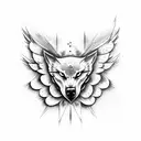 Serbian eagle and a wolf  tattoo design idea
