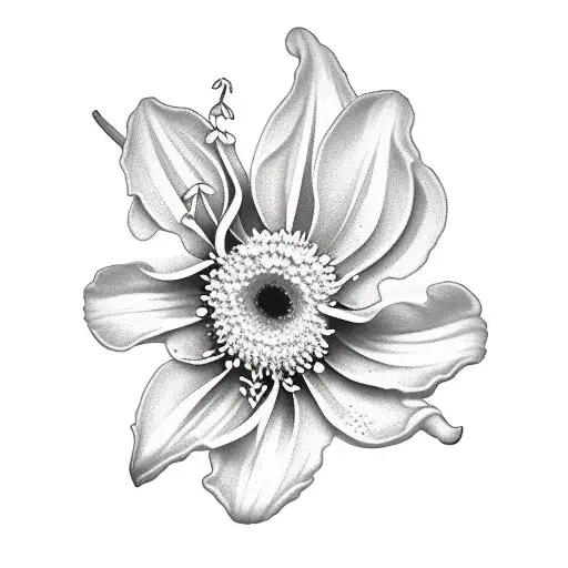 lilly of the valley flower and aster flower tattoo design idea