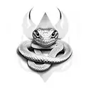 snake around neck tattoo design idea