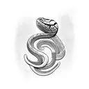 snake around neck tattoo design idea
