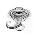 snake around neck tattoo design idea