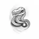 snake around neck tattoo design idea