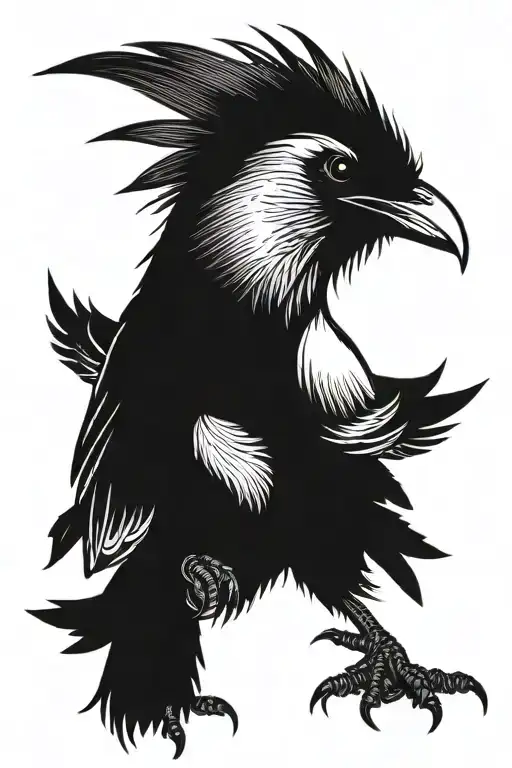 Raven looking inquisitive tattoo design idea