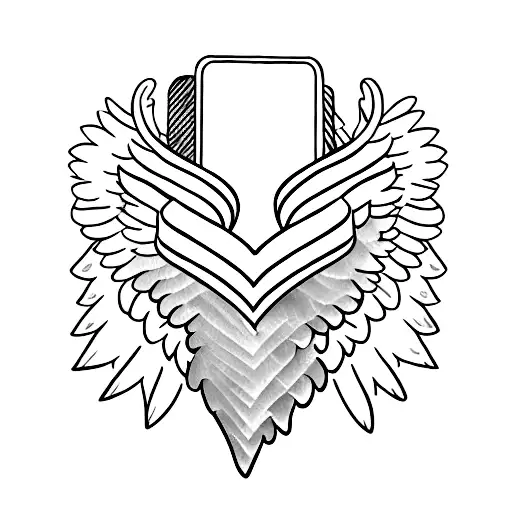 80s style casette tape with angel wings tattoo design idea