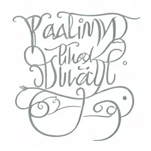Psalm 23:4 script writing tattoo design idea