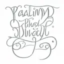 Psalm 23:4 script writing tattoo design idea