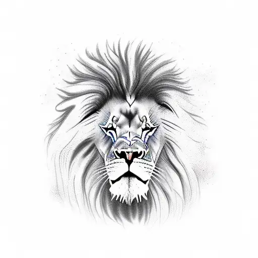 sleeping lion tattoo design idea