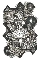 Alice un Wonderland Game tattoo design idea