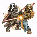 darth vader vs anakin tattoo design idea