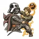 darth vader vs anakin tattoo design idea