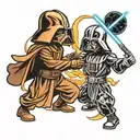 darth vader vs anakin tattoo design idea