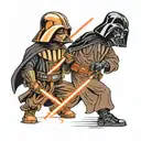 darth vader vs anakin tattoo design idea