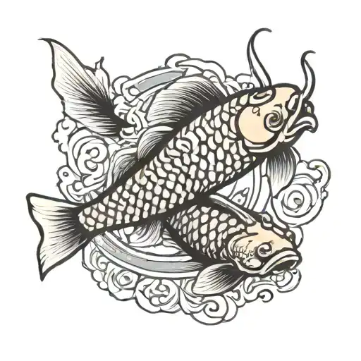 dead koi fish tattoo design idea