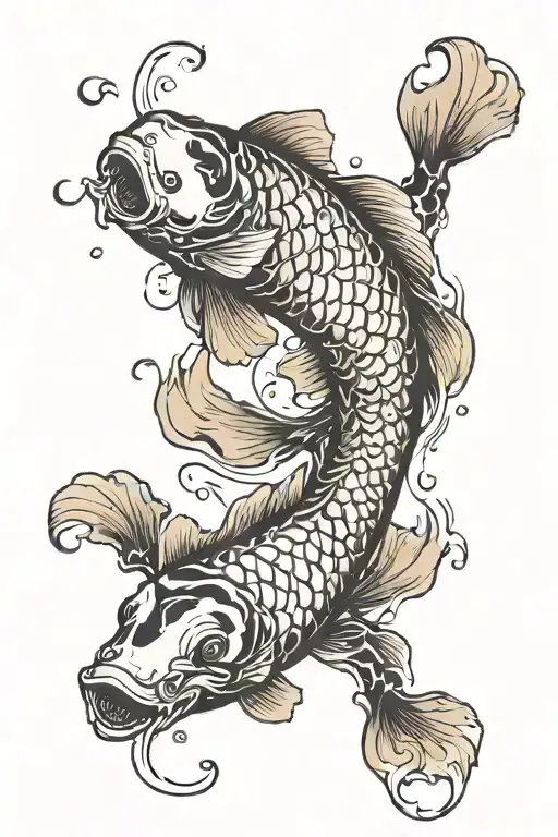 dead koi fish tattoo design idea