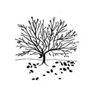 spruce tree at front of house tattoo design idea