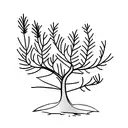 spruce tree at front of house tattoo design idea