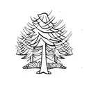spruce tree at front of house tattoo design idea