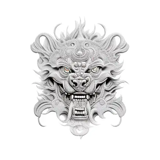 Foo Dog tattoo design idea