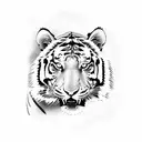 tiger coming over tombstone  tattoo design idea