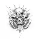 a dagger that rips through the skin with blood drops at the end tattoo design idea