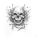 a knife that rips through the skin with blood drops at the end tattoo design idea