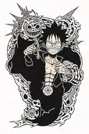 Combine elements from One Piece, Naruto, and Bleach to create a unique anime-inspired tattoo design tattoo design idea