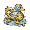 rubber duck my demons can swim  tattoo design idea