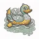 rubber duck my demons can swim  tattoo design idea