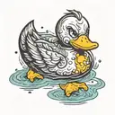 rubber duck my demons can swim  tattoo design idea