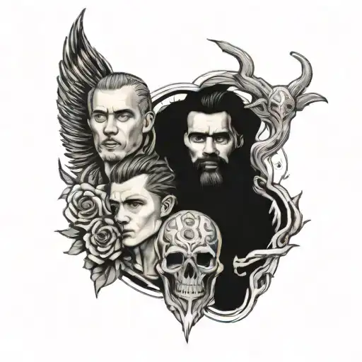 two brothers whose father died tattoo design idea