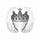 scroll wearing a crown written "Zachary-19/09/23" tattoo design idea