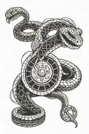 snake and roulette wheel tattoo design idea