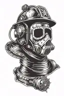 welding and firefighter helmet tattoo design idea