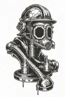 welding and firefighter helmet tattoo design idea