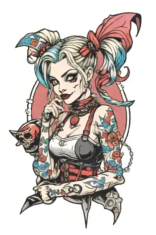 Jinx harley quinn tattoo design idea