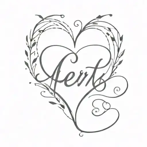 heart Initials tattoo design idea