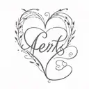 heart Initials tattoo design idea