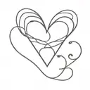 heart Initials tattoo design idea
