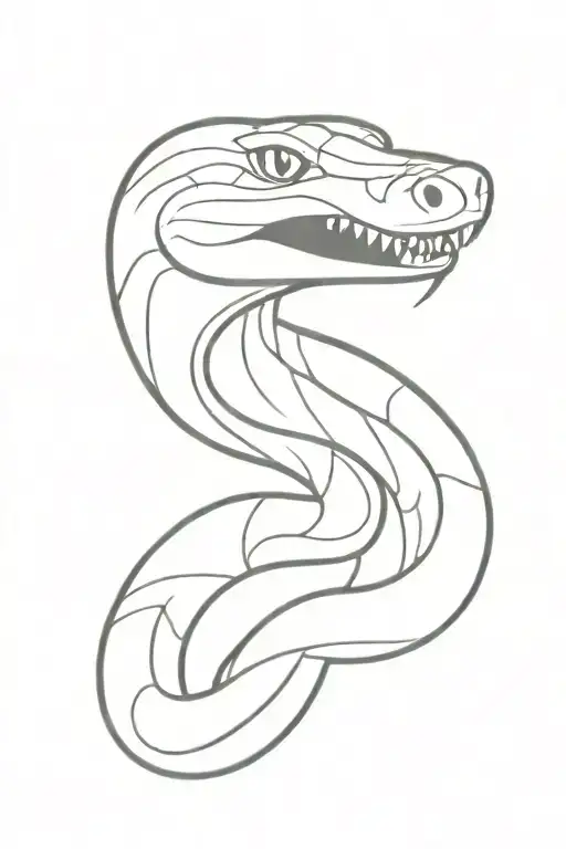 snake with open mouth tattoo design idea