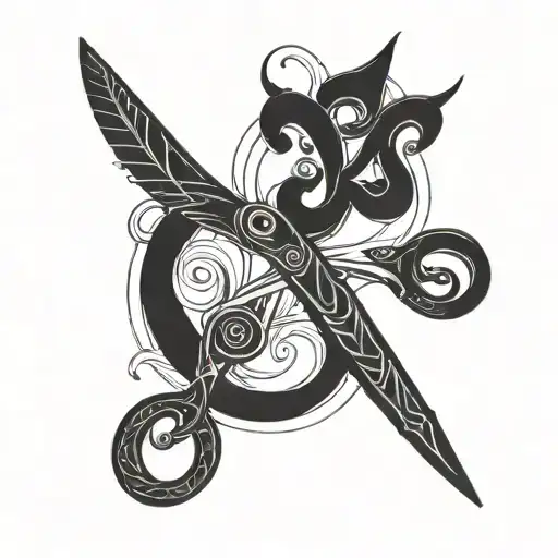 scissors tattoo design idea