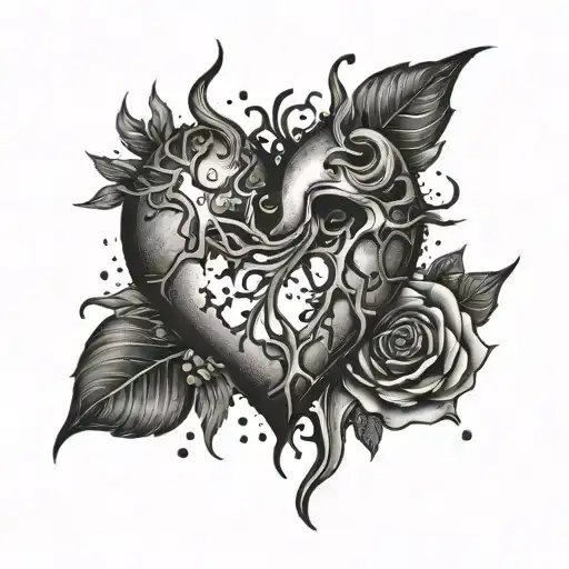 broken heart betrayal tattoo design idea