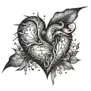 broken heart betrayal tattoo design idea