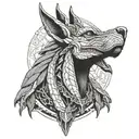 god Anubis with scales  tattoo design idea