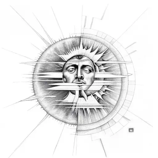 the Beatles lyric and a sun and moon tattoo design idea