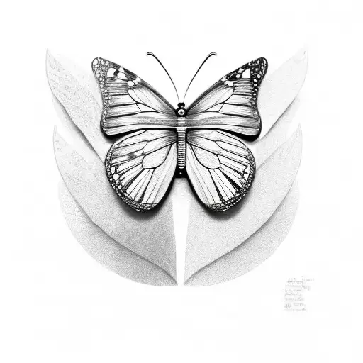 Butterfly with the name alaia beside it tattoo design idea