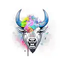 Buffalo head tattoo design idea